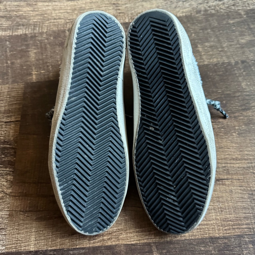 Golden Goose Mid Star Canvas Wing-Tip Sneakers in Light Blue/Gray 38 - Picture 9 of 13